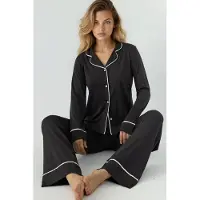 Hiccups for Kids Ontspannen Pasvorm Lange Mouw Extra Zachte Touche Pyjama Set met Kraag