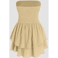 Hiccups for Kids Strapless Geweven Ruches Mini-jurk