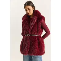 Bianco Faux Bont Gilet
