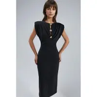 Busem Slim Fit Midi-jurk met Accessoire Detail