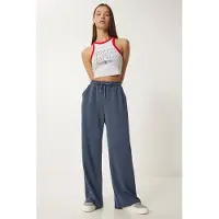 Happiness İstanbul Wijde broek met trekkoord in de taille