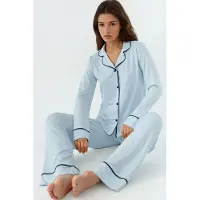 Hiccups for Kids Ontspannen Pasvorm Lange Mouwen Extra Zachte Pyjama Set met Kraag