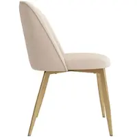 MODFU - Eetkamerstoelen - Ergonomische Rugleuning - Modern - Voor Eetkamer - Fluweel - Beige - Set Van 6