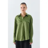 MixRay Satin Knopenoverhemd met Pocketdetail