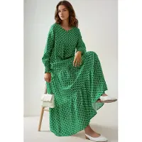 Hiccups for Kids Geprinte Korte Mouw Viscose Maxi Jurk
