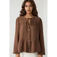 Hiccups for Kids Crewneck Lange Mouwen Gewoven Mousseline Blouse