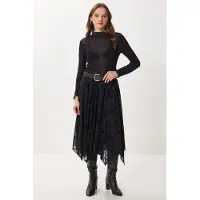 Happiness İstanbul Hoge Taille Bloemen Midi A-Lijn Rok