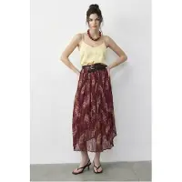 Bianco Hoog Taille Paisley Maxi Rok met Riem