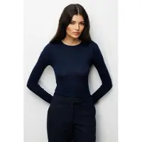 MixRay Slim Fit Lange Mouw Crew Neck Blouse