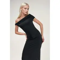 Hiccups for Kids Asymmetrische Kraag Bodycon Maxi Jurk