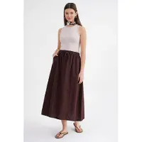 MixRay Hoge Taille Poplin Rok met Touwtje Detail