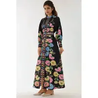 Hiccups for Kids Geprinte Lange Mouwen Maxi Dress met Riem