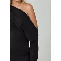 Hiccups for Kids Asymmetrische Kraag Bodycon Midi Jurk met Splits