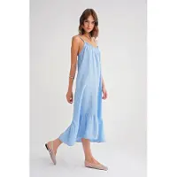 MixRay Midi Muslin Jurk met Rimpeldetail