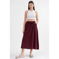 MixRay Hoge Taille Poplin Rok met Touwtje Detail