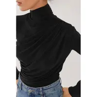 Hiccups for Kids Draped Halflange Turtleneck Lange Mouw Slim Fit Top
