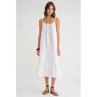 MixRay Midi Musseline Jurk met Ruffles