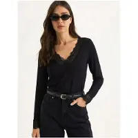 Bianco Kantdetail V-hals Blouse