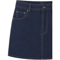 MixRay Hoge Taille A-Lijn Denim Minirok met Knopsluiting