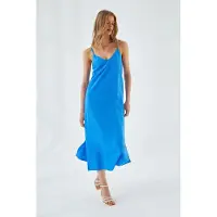 MixRay V-hals Split Midi-jurk