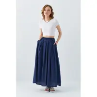 MixRay Hoge Taille Lange Rok met Zakken