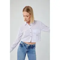 MixRay Korte Poplin Shirt met Pocketdetail