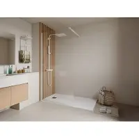 Vente-unique Inloopdouchewand - Mat wit - 120 x 200 cm - DAREN