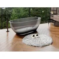 Vente-unique Doorzichtig losstaand bad - 292L - 160 x 72 x 56 cm - Grijs - Hars - SPAVO