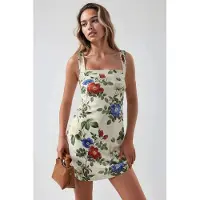 Hiccups for Kids Bedrukte Bodycon Mini-jurk met Vierkante Kraag