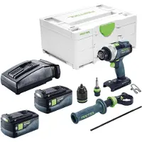 Festool TDC 18/4-Basic accuboormachine 18 V 75 Nm borstelloos + 2x accu 5,0 Ah + oplader + Systainer