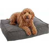Flamingo Orthopedische hondenkussen – Premium Line – Pure luxe hondenkussen 100 x 70 x 18 cm – Extra memory foam voor maximaal comfort – Baldar Hondenkussen Donkergrijs