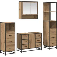 vidaXL Badkamermeubel Set 4 st Artisan Eiken 80 x 33 x 60 cm