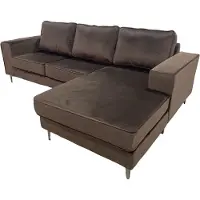 Lizzely Garden & Living Hoekbank Jerdy bruin velvet bankstel 235cm rechts loungebank hoeksalon zetel