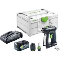 Festool C 18-Basic accuschroefboormachine 18 V 45 Nm borstelloos + 1x accu 5.0 Ah + lader + systainer