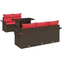 vidaXL Tuinbank Set 6 st Bruin poly rattan