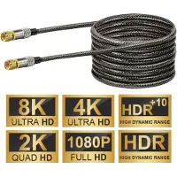 Schwaiger 10m Sat-kabel 110dB 8K 4K HD TV antennekabel F-stekker coaxiaal coax-kabel