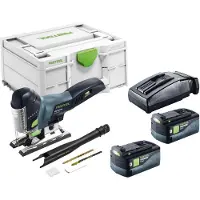 Festool PSC 420 EB-Basic accu pendelzaag 18 V 120 mm borstelloos + 2x accu 5,0 Ah + oplader + Systainer
