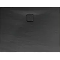 Schulte douchebak 75x120x4 cm Mineraalmarmer steen-optiek - composiet Antraciet - incl. afvoergarnituur - EP216712-57