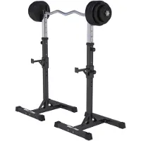 Gorilla Sports Squat en Bankdruksteunen met Halterset 35 kg kunststof