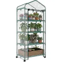 Outsunny Kas Staal, Kunststof 69L x 50B x 165H cm Transparant
