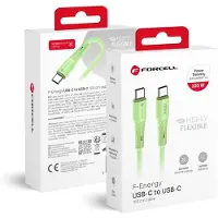Forcell USB-C Kabel 100W 5A Silicone Groen 1m - Snel Laden