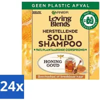 Garnier - Loving Blends - Solid Shampoo - Honing Goud - Beschadigd of Breekbaar Haar - 1 Fles Shampoo - Voordeelverpakking - 24 stuks