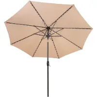 Monster LED kantelbare stokparasol - 2.7 m - beige - verlichting op zonne-energie