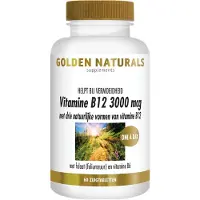 Golden naturals Vitamine B12 3000 mcg (60 zuigtabletten)