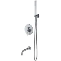 Omnires Y - Inbouw badkraan, 3-gats installatie, met inbouwdeel, met accessoires, nikkel SYSYW01NI