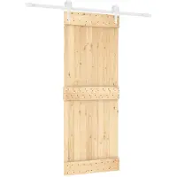 vidaXL Schuifdeur 80 x 210 cm Massief Pine Hout (Onbehandeld)