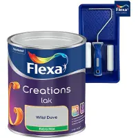 Flexa Voordeelpakket Creations - Lak Extra Mat - Wild Dove - 750 ML + Lakroller - 4 Delig