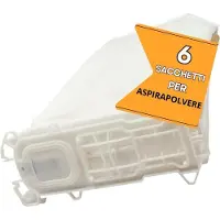 Elettrocasa FW6 TNT, stofzakken, stofzuigerzakken, wit, vlies (TNT), geschikt voor Vorwerk Folletto Kobold 135/VK 136, 6 stuks