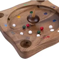 Longfield Roulette – Houten Strategiespel – Klassiek Punten- en Kansspel – Tolspel met Balletjes – Gezelschapsspel – Engelhart