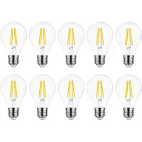 Modee Lighting E27 LED Lamp 4W - 470lm - 2700K - Warm Wit - LED Filament Globe A60 - Vervangt 40W Halogeen Gloeilamp -10 stuks